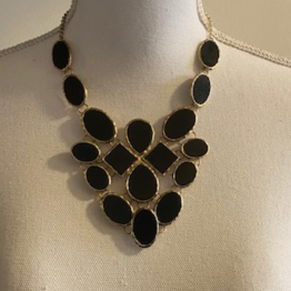 Black and Gold Statement Necklace
